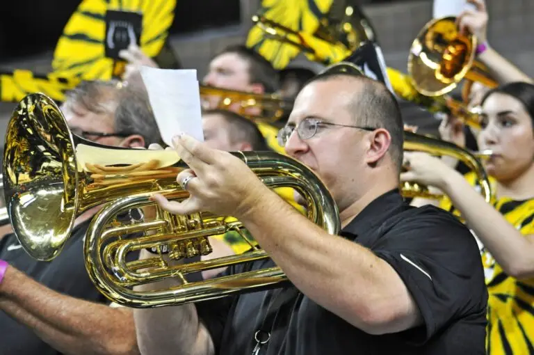 Ron performing at a Wake Forest Basketball game with the SOTOGAB pep band